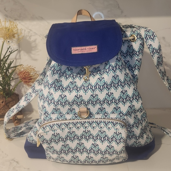Vineyard Vines Royal Ocean Blue EUC Backpack - Picture 4 of 12